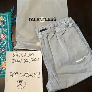 Talentless NWT Ash Blue Twill Track Pants